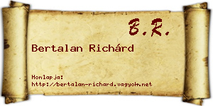 Bertalan Richárd névjegykártya